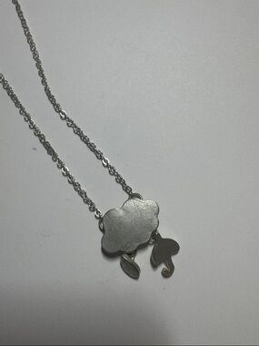 Silver Cloud and Rain Drop Pendant Necklace